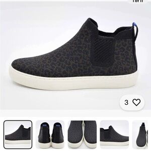 Rothy's The Chelsea Ankle Boots Bootie Leopard Print Expresso Spot Brown Black 9